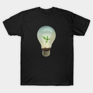 Global Warming plant in a light bulb T-Shirt